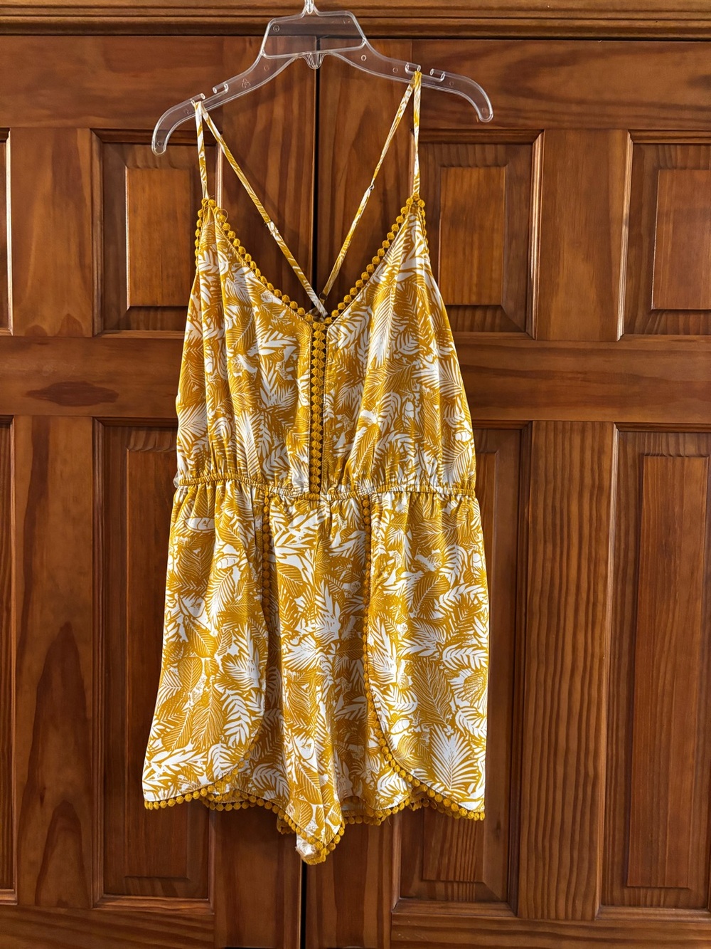 Ladies xiliration Yellow Tropical Print One-Piece Romper